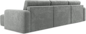 Colțar gri extensibil/cu spațiu de depozitare cu tapițerie din chenille (în formă de "U") Kona – Makamii