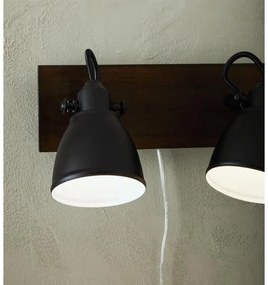 Spot de perete NATIVE 2xE14/18W/230V negru/lemn Markslöjd 108213