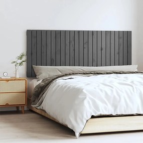 824845 vidaXL Tăblie de pat pentru perete, gri, 147x3x60 cm, lemn masiv pin