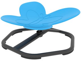 AIYAPLAY Scaun de Învârtire Senzorial pentru Copii, Formă de Fluture, încurajează Echilibrul și Coordonarea, Plastic, Metal, Albastru | Aosom Romania