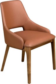 Scaun design LUX, Nuc, Piele sintetica, Brown