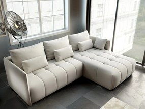 Colțar extensibil dumonde cu ladă de depozitare si sezut confortabil din spuma high-density, Malta Enjoy Beige II 235x185 cm