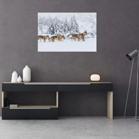 Tablou - Lupi în munți (90x60 cm)