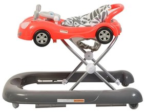 Premergator Reglabil in 3 Trepte NOVOKIDS™ Super Car , roti silentioase, Masinuta, Pliabil, 8 Roti, Cu Melodii si lumini, Cu Volan, Rosu