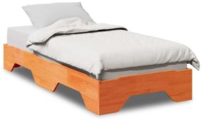 vidaXL Cadru pat fără saltea ceară stivuită maro 80x200 cm lemn masiv