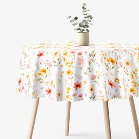 Goldea față de masă teflonată - paradisul florilor - rotundă Ø 140 cm