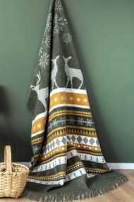 Pătură Christmas Olive verde-inchis 150x200 cm