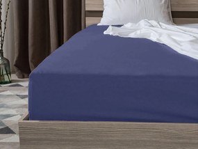 Cearsaf Jersey albastru marin 160 x 200 cm