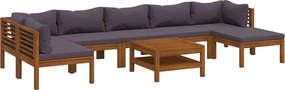 vidaXL Set mobilier grădină cu perne, 8 piese, lemn masiv acacia