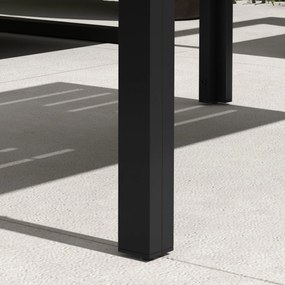 Outsunny Masă de Centru de Grădină Dreptunghiulară cu Cadru din Oțel Galvanizat pentru Curte Terasă 101,5x61x46 cm Negru | Aosom Romania
