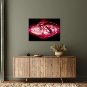 Tablou pe sticlă cu fractali roz (70x50 cm)