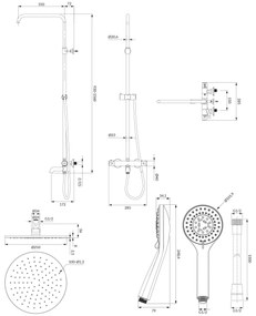 Omnires Y set cada si dus perete cu termostat da grafit Y1234GR