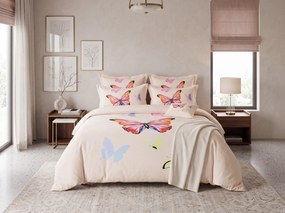 Lenjerie de pat din bumbac Culoare bej, ORANGE BUTTERFLY