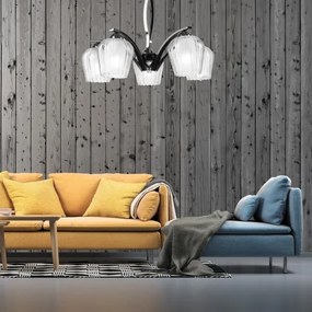 Lustră pe tijă PAULA 5xE27/60W/230V neagră