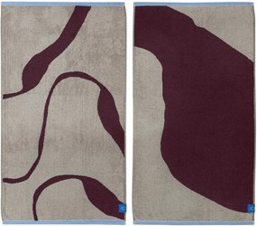 Prosoape burgundy/grej 2 buc. din bumbac organic din frotir 40x55 cm Nova Arte – Mette Ditmer Denmark