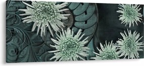Tablou - Flori verzi (120x50 cm)