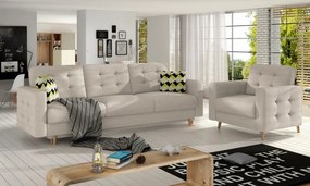 Set de canapea extensibila 235 x96 x86 cm si fotoliu 107 x 92 86 cm, Asgard 3+1, Eltap