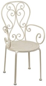 Scaun din metal, crem, Volute