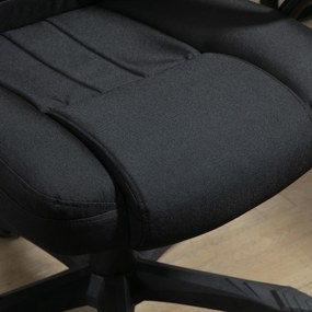 Fotoliu Birou cu Masaj, Interfata USB si Inaltime Reglabila, Tesatura efect in, Roti pivotante 60x74x106-116cm, Negru Vinsetto | Aosom Romania