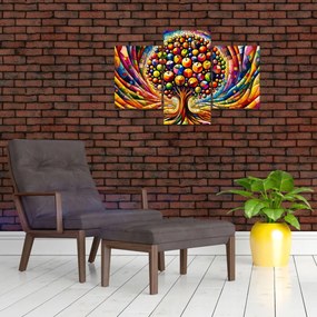 Tablou – Arbore colorat cu mere (90x60 cm)