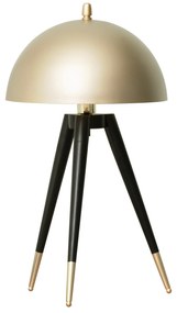 Lampă de masă și noptieră cu trepied și abajur tip cupolă lampă HOMCOM pentru birou cu fixare E27, negru și auriu| Aosom RO