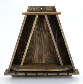 Suport sticle pentru perete din lemn,seria wood Homs 58 x 57x18 cm,natur,700199