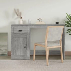 vidaXL Birou cu sertar, gri sonoma, 115x50x75 cm, lemn prelucrat
