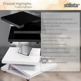 Stilista Masă de cafea, 73 x 73 cm, negru