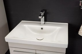 Set Mobilier Baie Salda 60, Include Baza Lavoar, Lavoar și Oglinda, 60 cm, Alb