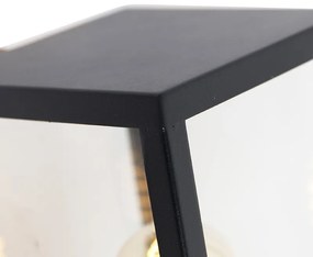 Aplică modernă de perete pentru exterior neagră cu sticlă 30 cm - Rotterdam