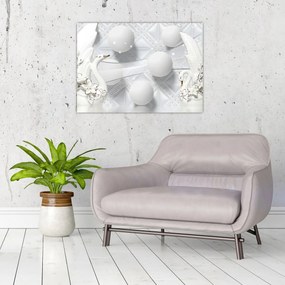 Tablou pe sticlă - Lebăda de aur pe apă (70x50 cm)