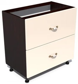 Corp inferior 80 cu 2 sertare metalice pentru greutate Zebra MDF vanilie simplu