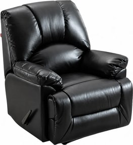 Fotoliu Masaj si Incalzire, Recliner, suport picioare extensibil, Air PU Premium, Negru