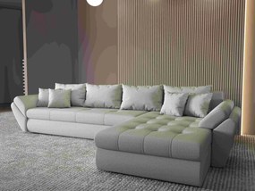 Colțar extensibil dumonde cu ladă de depozitare si sezut confortabil din spuma high-density, Loana XL Enjoy Beige II 335x185 cm