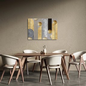 Tablou pe sticlă - Decorațiuni de aur (70x50 cm)
