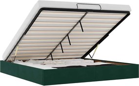 vidaXL Cadru de pat otoman fără saltea Verde închis 200x200 cm catifea
