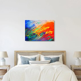 Tablou pe sticlă - Abstract colorat (70x50 cm)