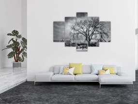 Tablou cu sat alb negru (150x105 cm)