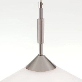 Lustra, Pendul realizat manual ARTDESIGN 40cm, crom satinat/ alb opac