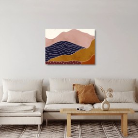Tablou pe sticlă - Soarele deasupra munților (70x50 cm)
