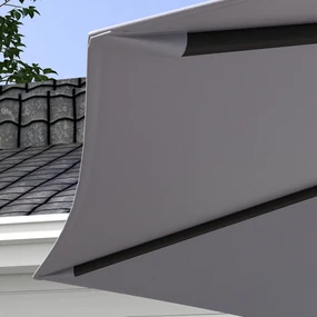 Outsunny Copertină de Rezervă pentru Umbrelă cu Priză de Aer, Rezistentă la UV și Apă, Ø295 cm, Gri | Aosom Romania