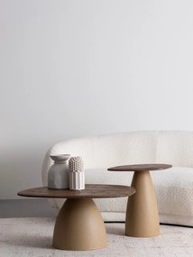 Masă de cafea, maro rustic, D50 cm, Stanley, Bizzotto