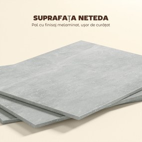 HOMCOM Masă Pliabilă din Lemn cu Roți, pentru 4-6 Persoane, 75x140x75 cm, Gri | Aosom Romania