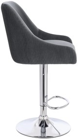 HR920W Scaun Grafit din Catifea cu Bază Cromata