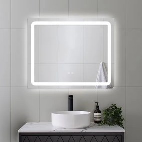 Oglindă Baie LED și Dezaburire Elit's Premium cu Senzor Touch, Lumina Rece, Caldă și Neutră, 80x65cm