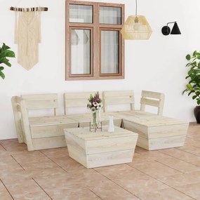 3063715 vidaXL Set mobilier de grădină paleți, 5 piese, lemn de molid tratat