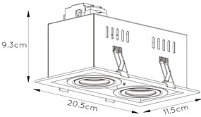 Corp de iluminat încastrat Lucide 09926/02/30 CHIMNEY 2xGU10/50W/230V negru