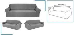 Husa elasticizata pentru canapea cu 3 locuri AVERO Culoare: Gri