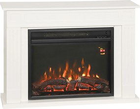 HOMCOM Șemineu Electric cu Flacără în 12 Culori, Telecomandă și Timer, 98x23.5x69.5 cm, Alb și Negru | Aosom Romania
