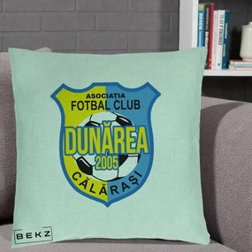 Perna Personalizata AFC Dunarea Calarasi 2005 Fotbal, 40x40 cm, Verde Menta, Husa Detasabila, Perna Inclusa, BEKZ®